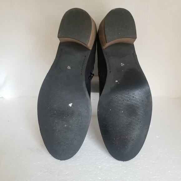 Crevo Boots Womens 10 black Autumn Tassel Leather Ankle Side Zip Block Heel - Picture 13 of 14